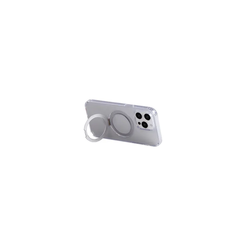 Magnetic protective phone case with holder Joyroom JR-BP004 for iPhone 15 Pro (transparent)
